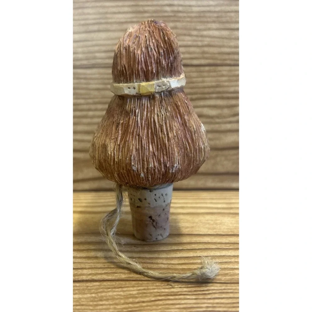 Hand Carved Wooden Wine Bottle Stopper‎ Whimsical Folk Art Character Head Cork